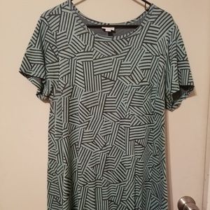 LuLaRoe Carly - L - mint and grey geometric